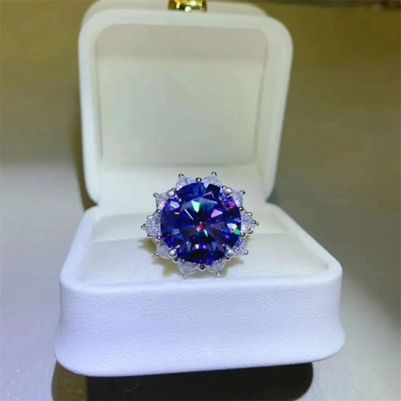 10 Carat Moissanite 925 Sterling Silver Ring - ShalayeFashion