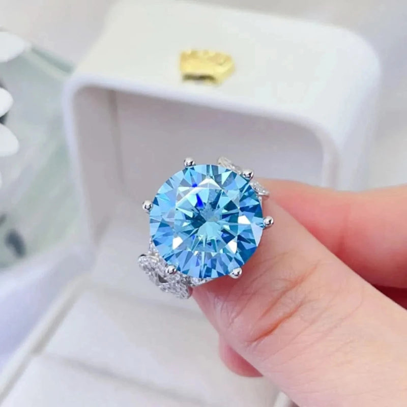10 Carat Moissanite 925 Sterling Silver Ring - ShalayeFashion