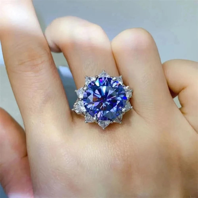 10 Carat Moissanite 925 Sterling Silver Ring - ShalayeFashion