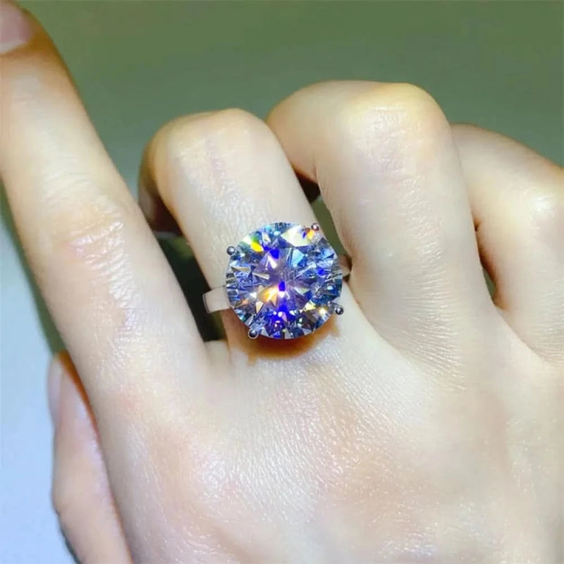 10 Carat Moissanite 925 Sterling Silver Ring - ShalayeFashion