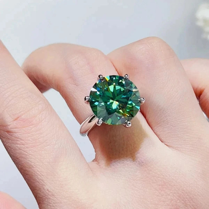 10 Carat Moissanite 925 Sterling Silver Ring - ShalayeFashion
