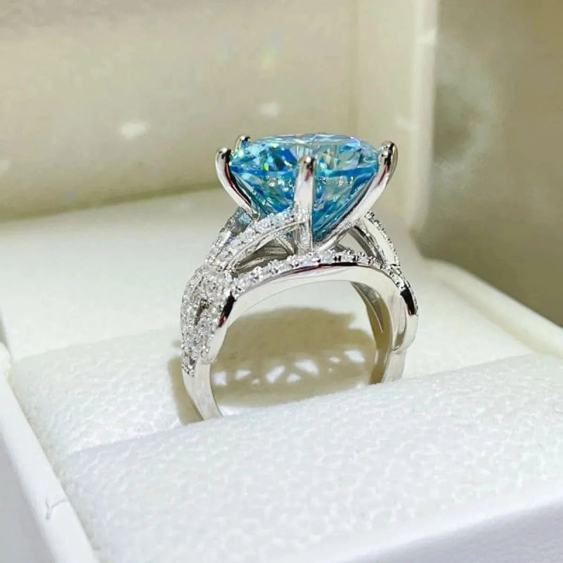 10 Carat Moissanite 925 Sterling Silver Ring - ShalayeFashion