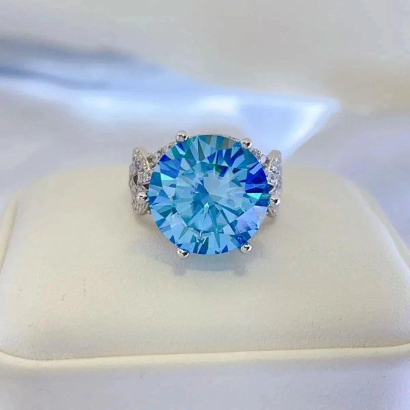10 Carat Moissanite 925 Sterling Silver Ring - ShalayeFashion