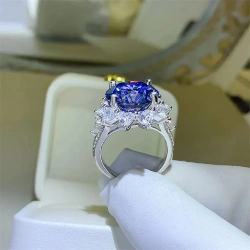 10 Carat Moissanite 925 Sterling Silver Ring - ShalayeFashion