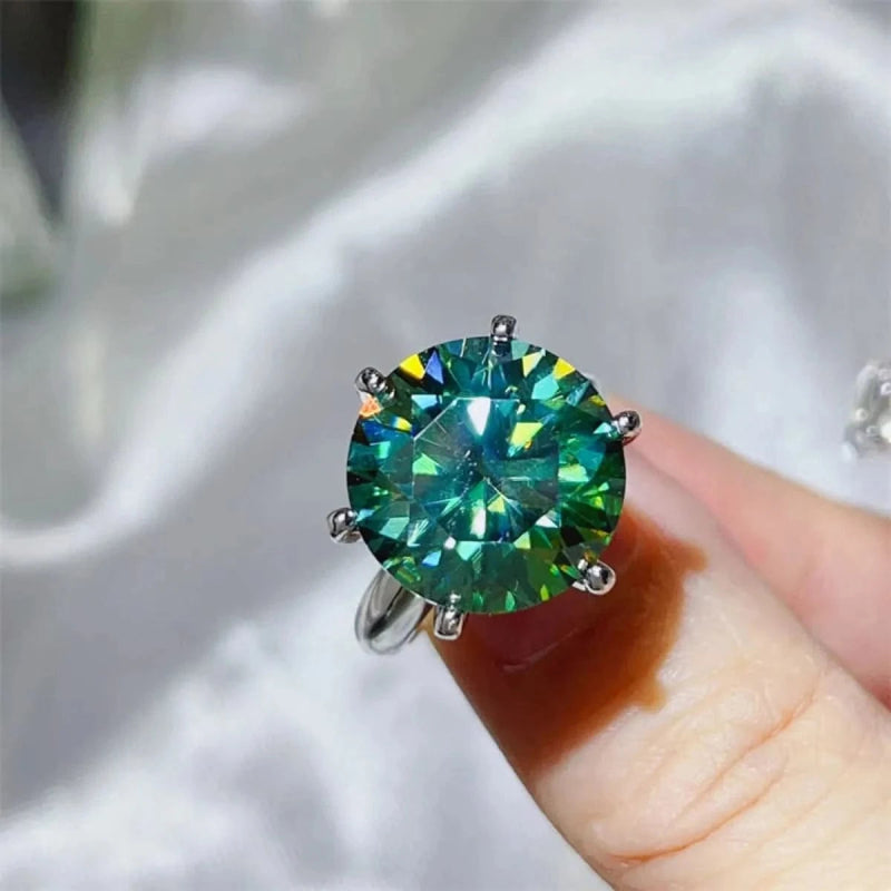 10 Carat Moissanite 925 Sterling Silver Ring - ShalayeFashion