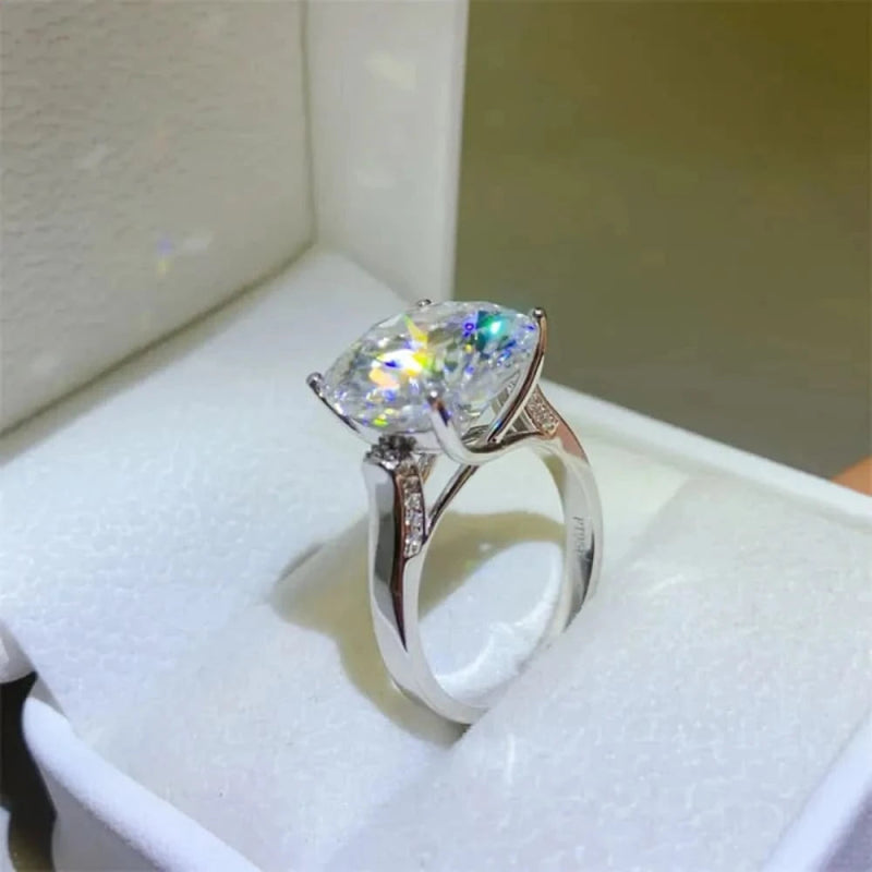 10 Carat Moissanite 925 Sterling Silver Ring - ShalayeFashion