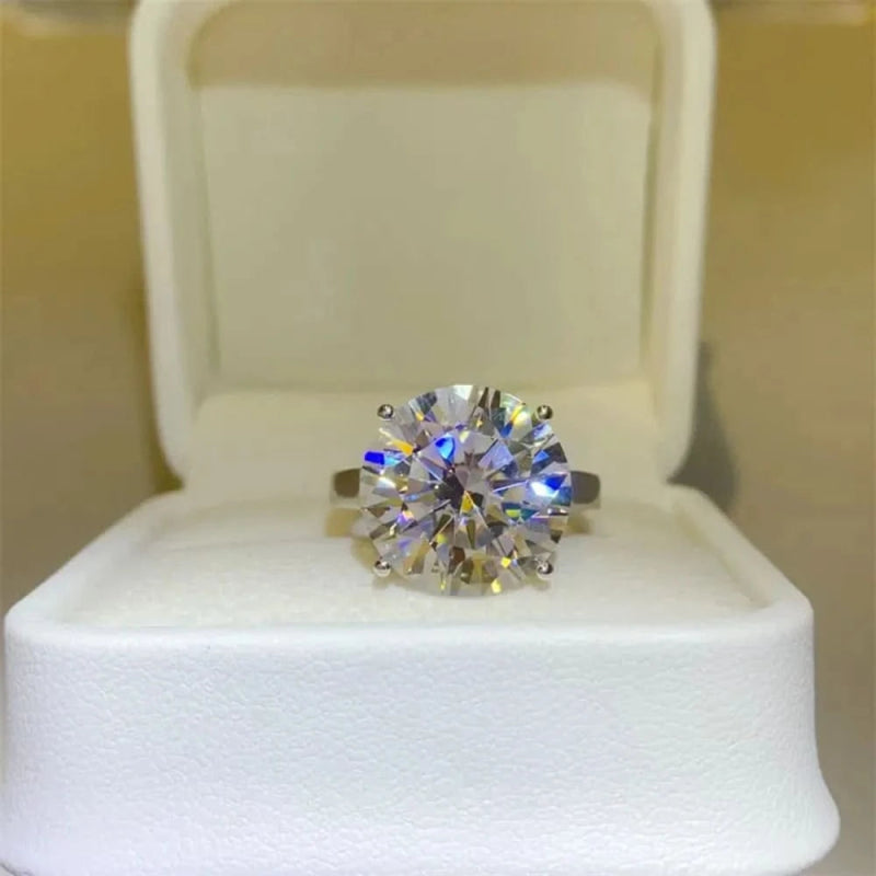 10 Carat Moissanite 925 Sterling Silver Ring - ShalayeFashion