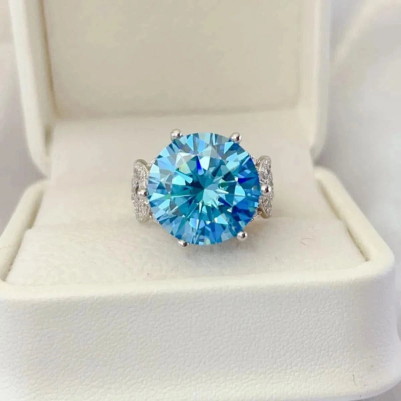 10 Carat Moissanite 925 Sterling Silver Ring - ShalayeFashion