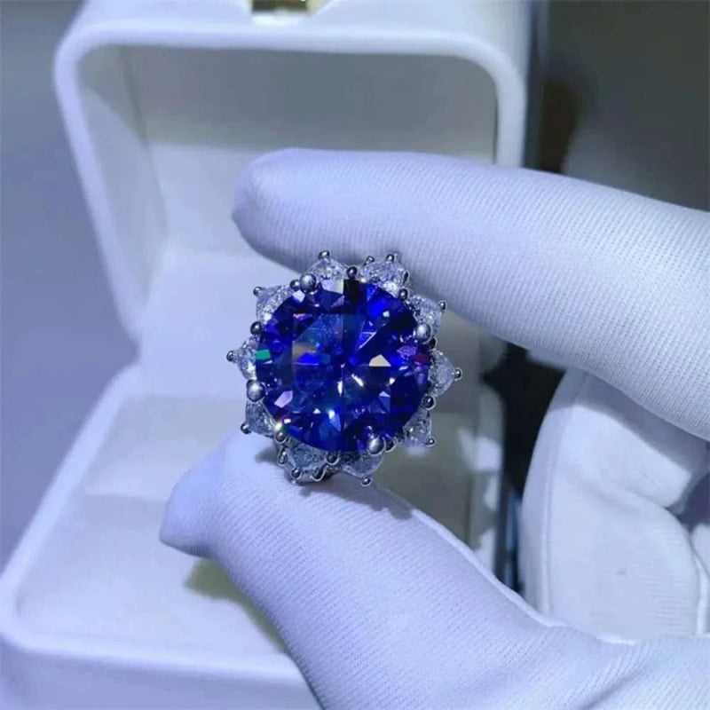 10 Carat Moissanite 925 Sterling Silver Ring - ShalayeFashion