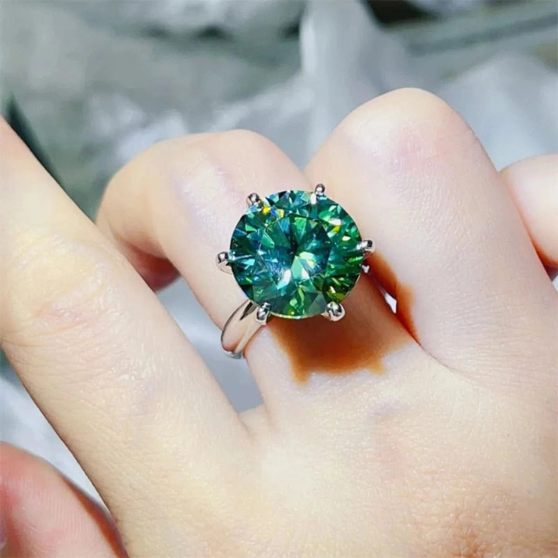 10 Carat Moissanite 925 Sterling Silver Ring - ShalayeFashion