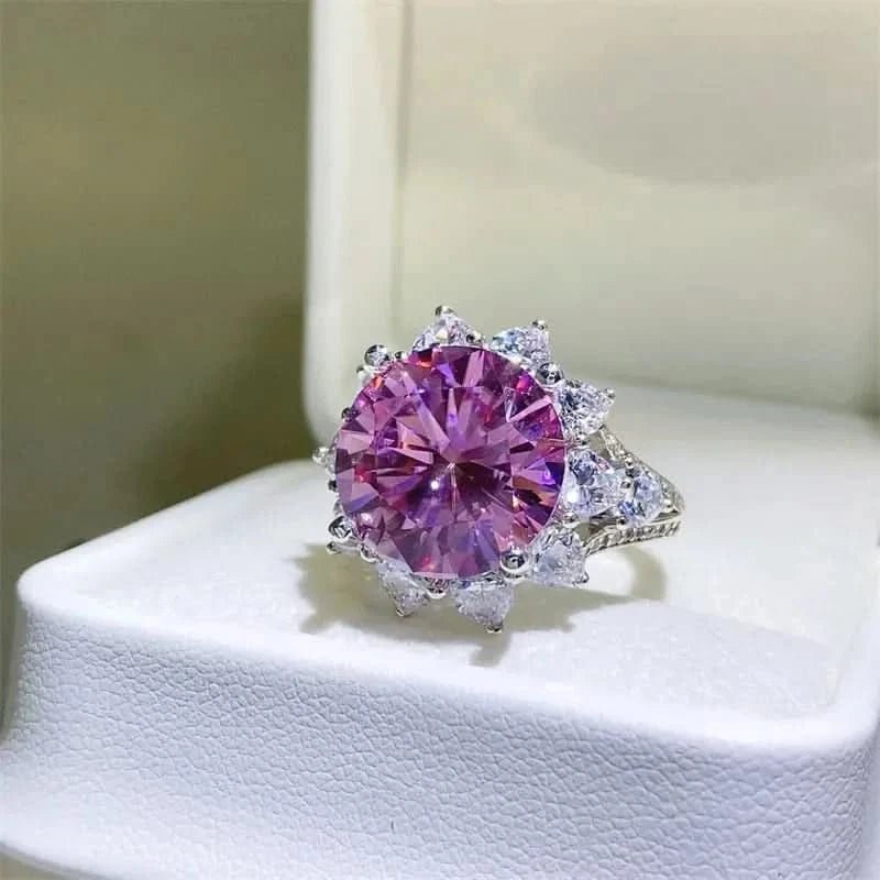 10 Carat Moissanite Zircon 925 Sterling Silver Ring - ShalayeFashion