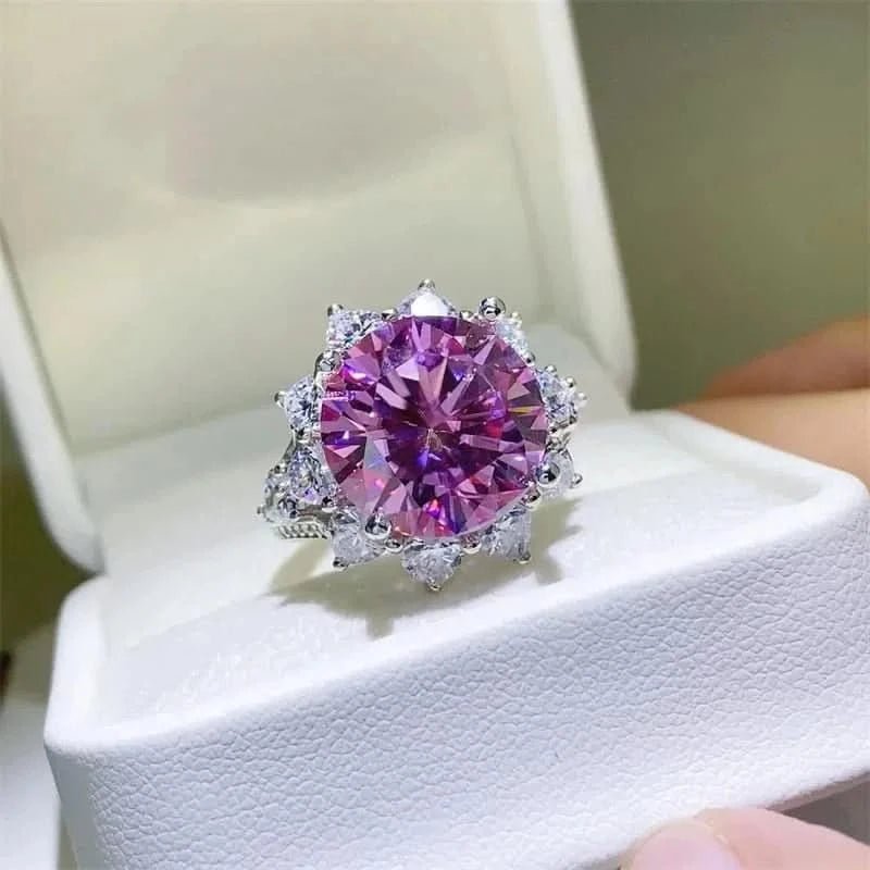 10 Carat Moissanite Zircon 925 Sterling Silver Ring - ShalayeFashion