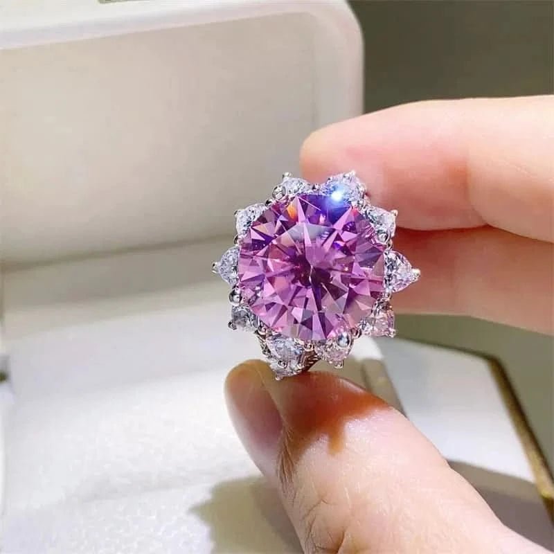 10 Carat Moissanite Zircon 925 Sterling Silver Ring - ShalayeFashion