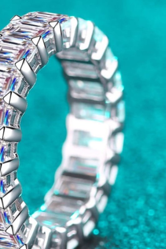 10.5 Carat Moissanite Rhodium - Plated Ring - ShalayeFashion