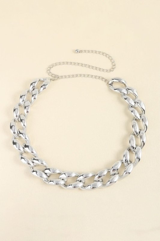 1.2" Width Acrylic Curb Chain Belt - ShalayeFashion