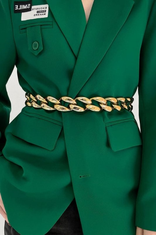 1.2" Width Acrylic Curb Chain Belt - ShalayeFashion