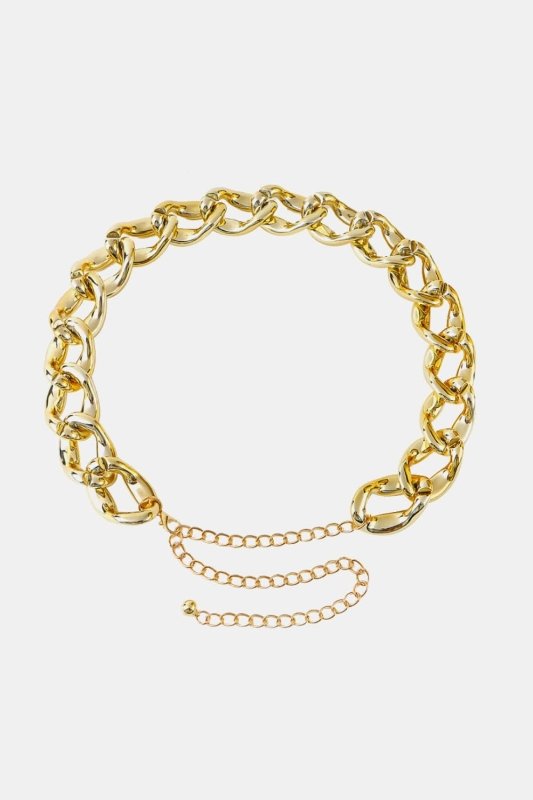 1.2" Width Acrylic Curb Chain Belt - ShalayeFashion