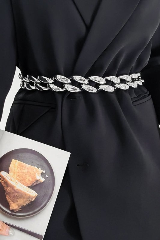 1.2" Width Acrylic Curb Chain Belt - ShalayeFashion