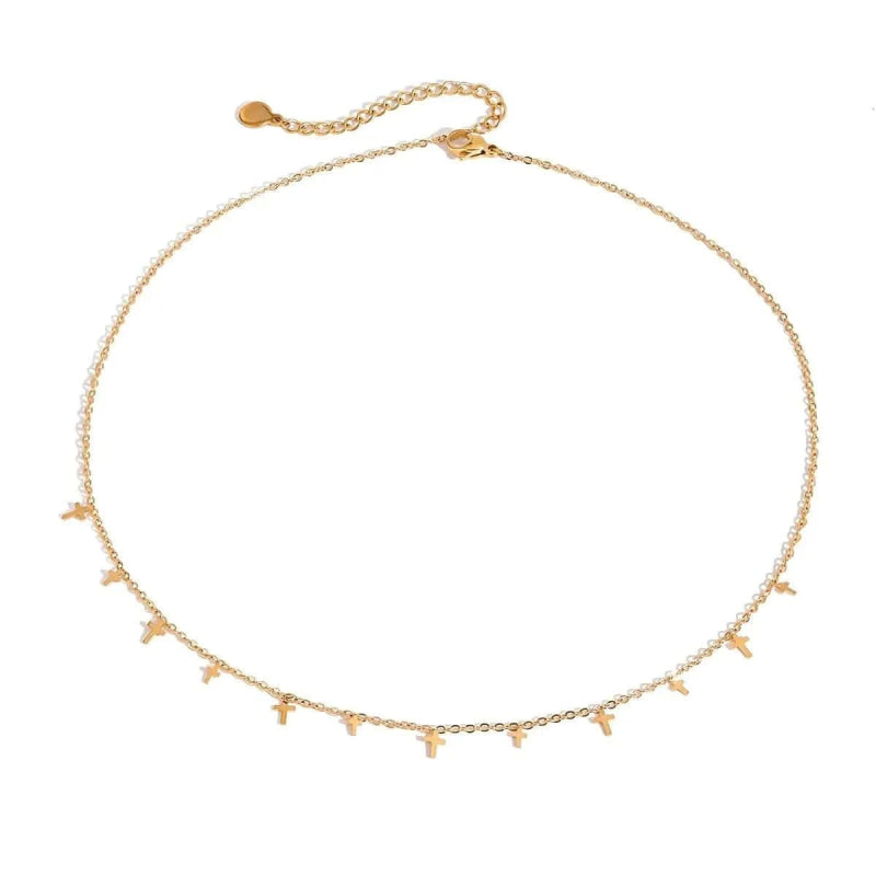 18K Gold - Plated Cross Necklace - ShalayeFashion