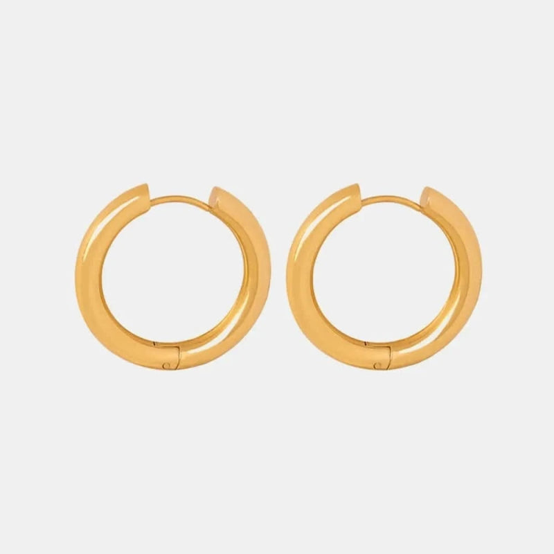 18K Gold - Plated Huggie Earrings - ShalayeFashion