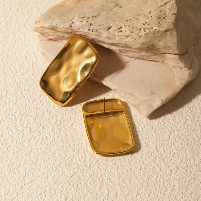 18K Gold - Plated Square Earrings - ShalayeFashion