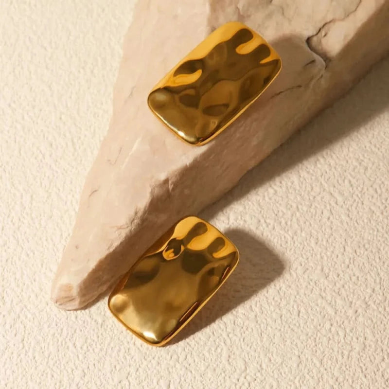 18K Gold - Plated Square Earrings - ShalayeFashion