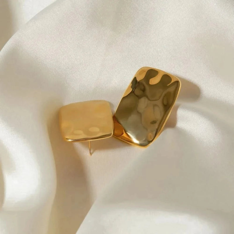 18K Gold - Plated Square Earrings - ShalayeFashion