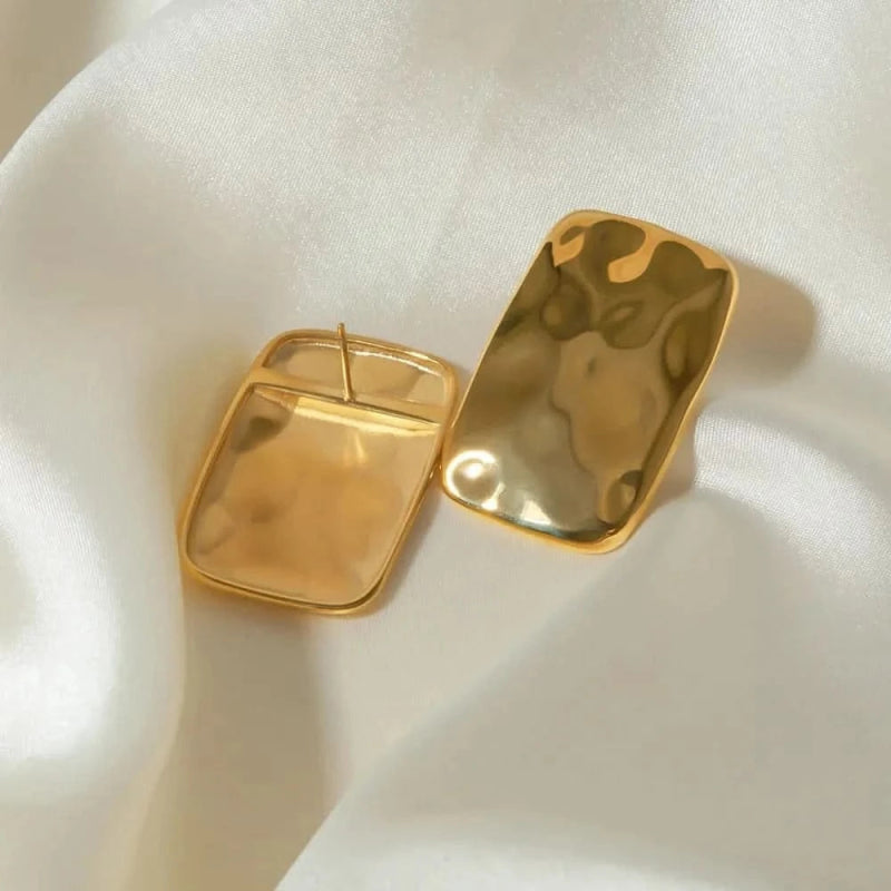 18K Gold - Plated Square Earrings - ShalayeFashion
