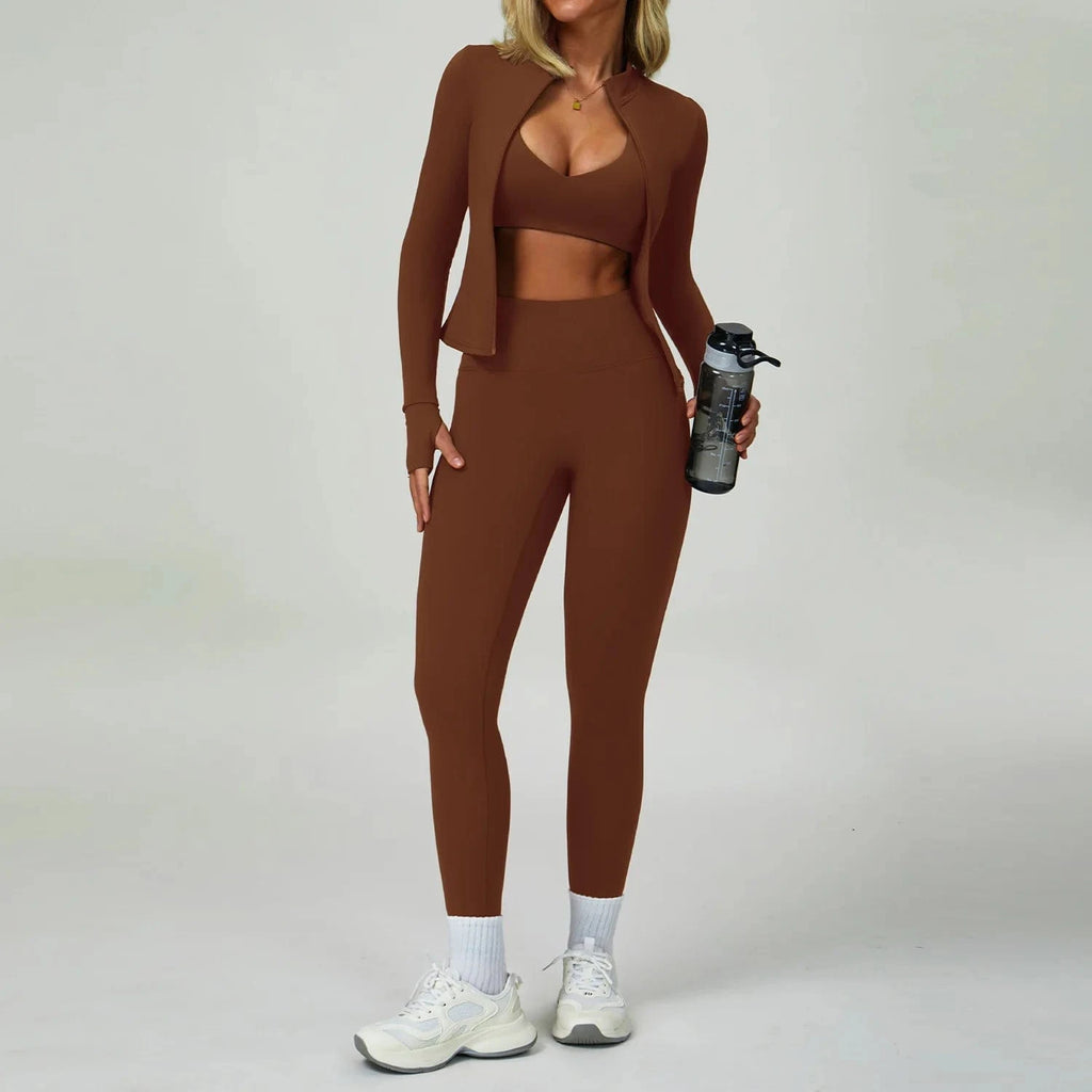2 - 3PCS Yoga Suit Women Tracksuit - ShalayeFashion