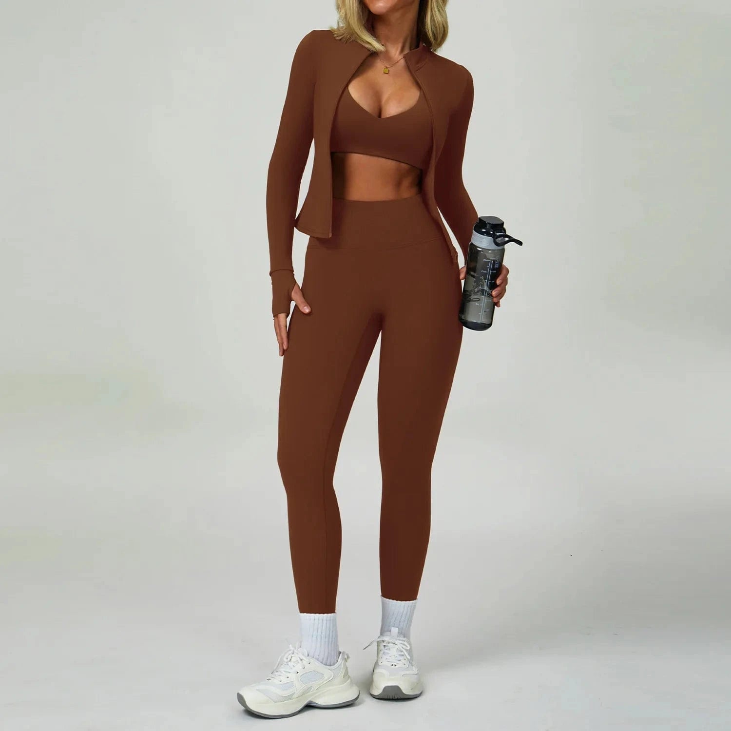 2 - 3PCS Yoga Suit Women Tracksuit - ShalayeFashion