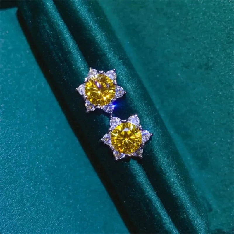2 Carat Moissanite 925 Sterling Silver Stud Earrings - ShalayeFashion