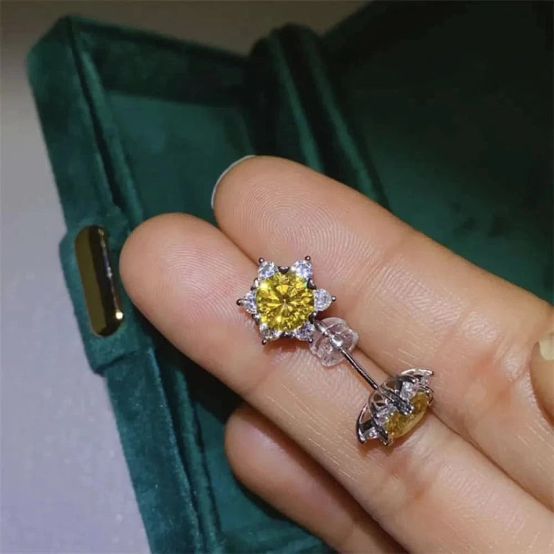 2 Carat Moissanite 925 Sterling Silver Stud Earrings - ShalayeFashion