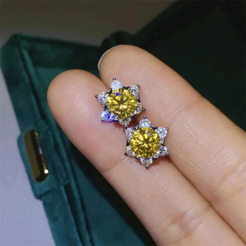 2 Carat Moissanite 925 Sterling Silver Stud Earrings - ShalayeFashion