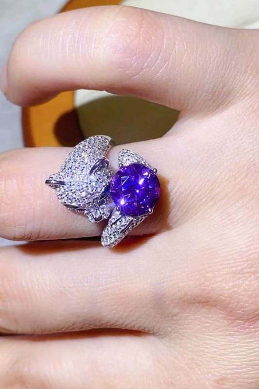 2 Carat Moissanite Adjustable Animal Bypass Ring - ShalayeFashion