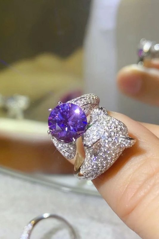 2 Carat Moissanite Adjustable Animal Bypass Ring - ShalayeFashion