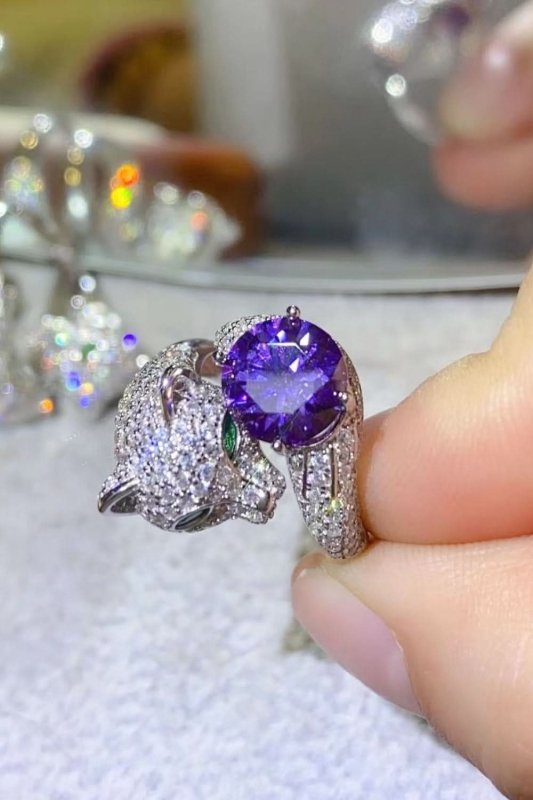 2 Carat Moissanite Adjustable Animal Bypass Ring - ShalayeFashion