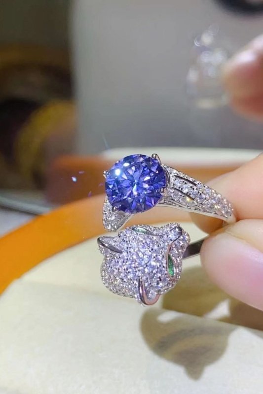 2 Carat Moissanite Adjustable Animal Bypass Ring - ShalayeFashion