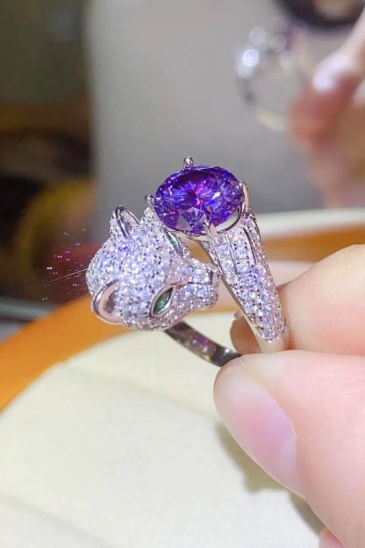 2 Carat Moissanite Adjustable Animal Bypass Ring - ShalayeFashion