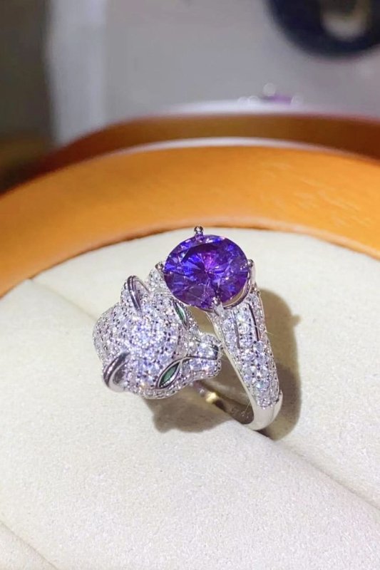 2 Carat Moissanite Adjustable Animal Bypass Ring - ShalayeFashion