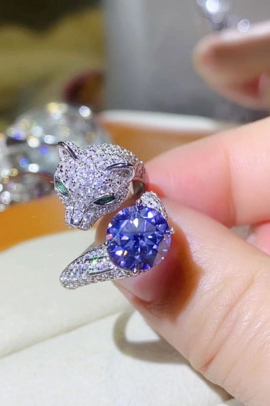 2 Carat Moissanite Adjustable Animal Bypass Ring - ShalayeFashion