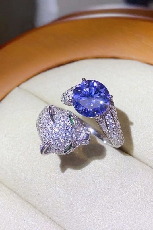 2 Carat Moissanite Adjustable Animal Bypass Ring - ShalayeFashion