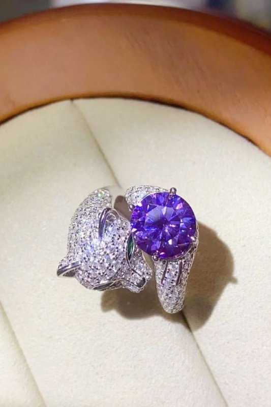 2 Carat Moissanite Adjustable Animal Bypass Ring - ShalayeFashion