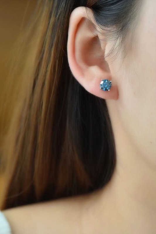 2 Carat Moissanite Four - Prong Platinum - Plated Earrings - ShalayeFashion