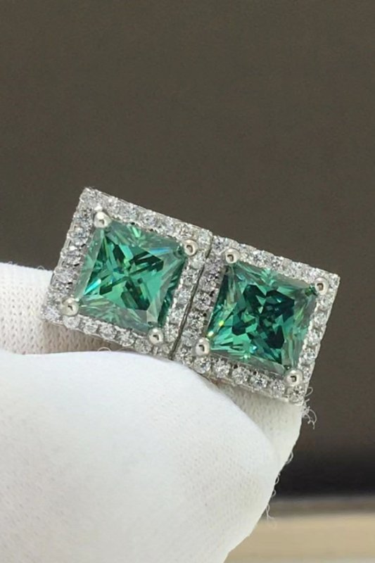 2 Carat Moissanite Square Stud Earrings - ShalayeFashion