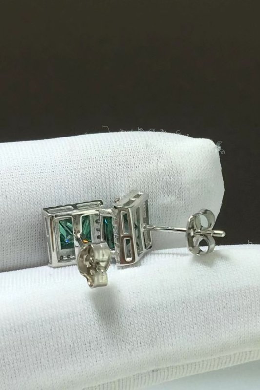 2 Carat Moissanite Square Stud Earrings - ShalayeFashion