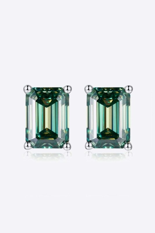 2 Carat Moissanite Stud Earrings in Green - ShalayeFashion