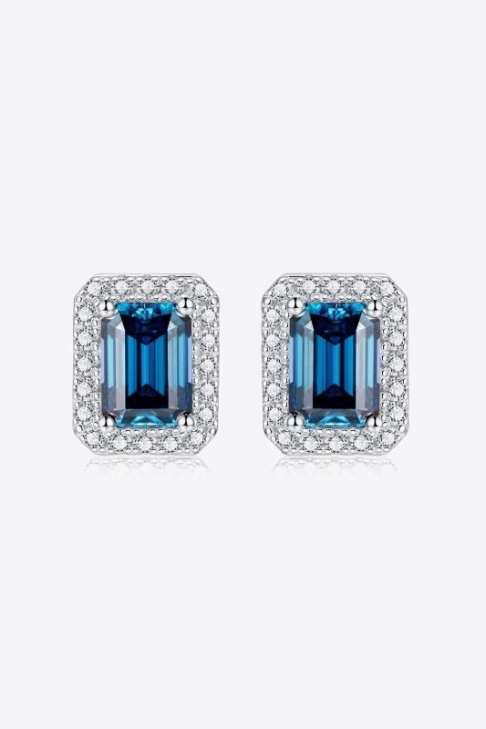 2 Carat Moissanite Stud Earrings in Indigo - ShalayeFashion