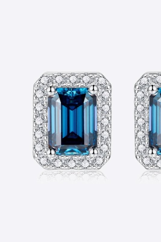 2 Carat Moissanite Stud Earrings in Indigo - ShalayeFashion