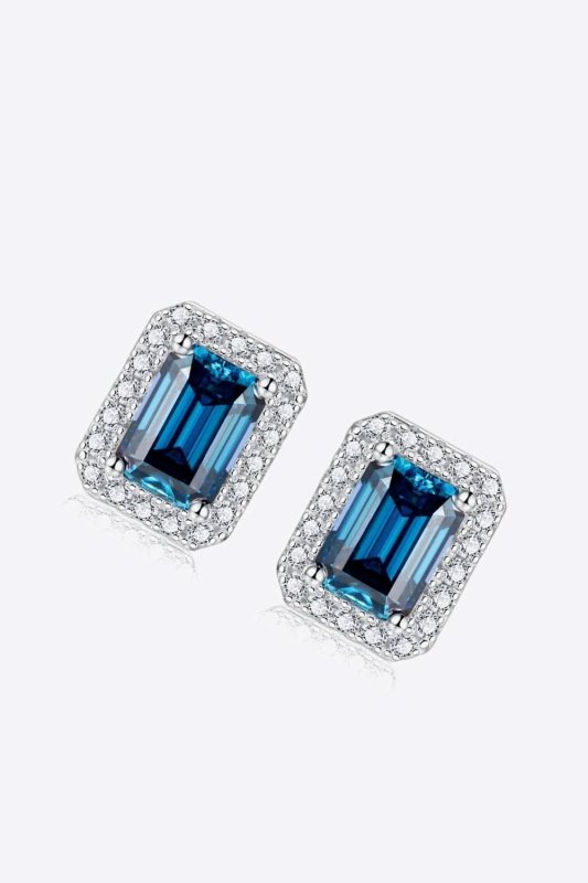 2 Carat Moissanite Stud Earrings in Indigo - ShalayeFashion