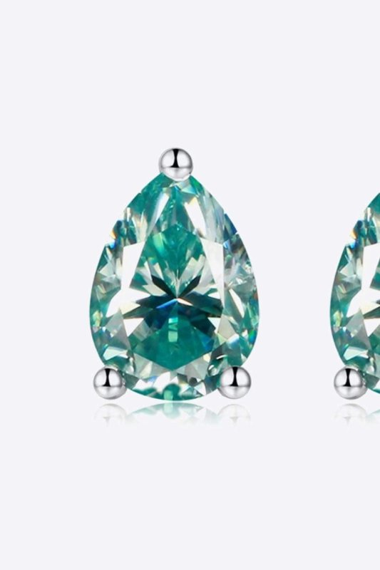 2 Carat Moissanite Teardrop Earrings - ShalayeFashion